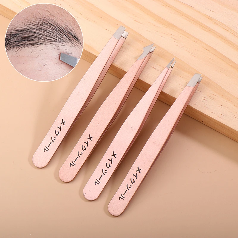 1/2/4pcs Eyebrow Tweezers Set Professional Tweezer For Eyebrow Great Precision For Facial Hair Splinter And Ingrown Hair Removal