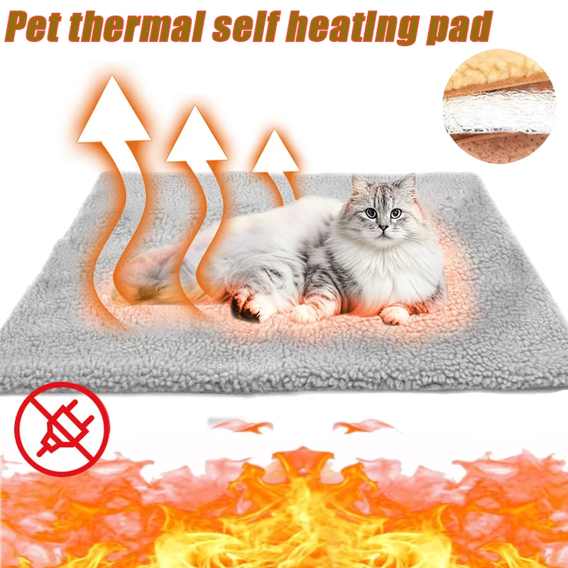 

Self-Heating Pet Pads Blanket Puppy Pad Warm Cushion Mat for Cats Dogs Washable Pets with Thermal Body Heat Reflecting Core Pad
