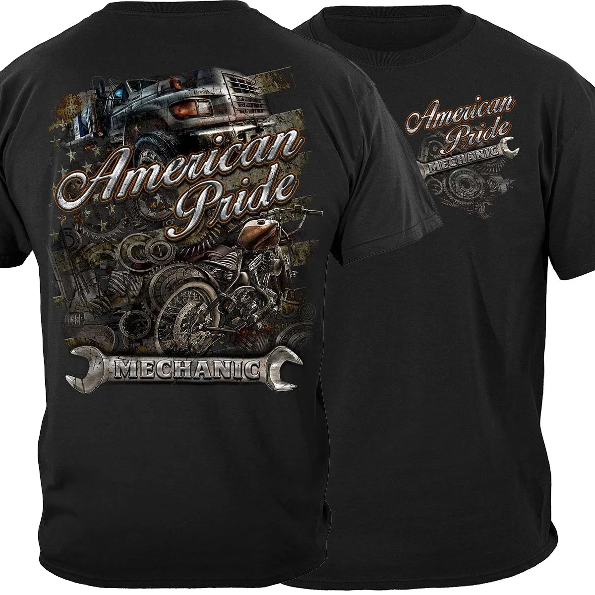 personalised design American Pride Mechanic Gift T Shirt New 100% Cotton Short Sleeve O-Neck T-shirt Casual Mens Top