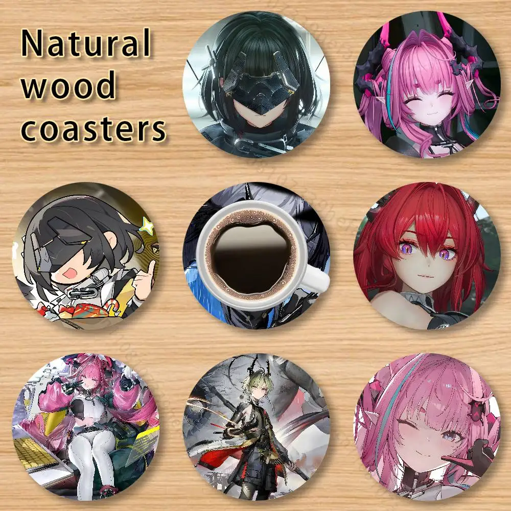 

Arknights Endfield wooden anti-slip coasters, suitable for home office and living room decoration