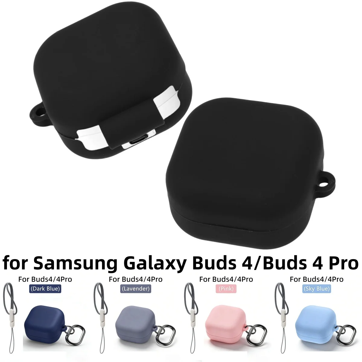 (2026) Case for Samsung Galaxy Buds 4/Buds 4Pro Premium Soft Silicone Earphone Case Accessories with Carabiner for Galaxy Buds 4