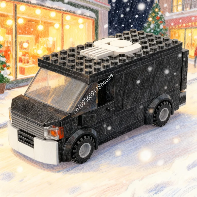 115 Piezas MOC Superhéroes Marvel Punisher Van, Bloques de Construcción de Modelos, Juguetes de Arquitectura, Idea Creativa de Bricolaje, Regalo de Navidad, Ladrillos