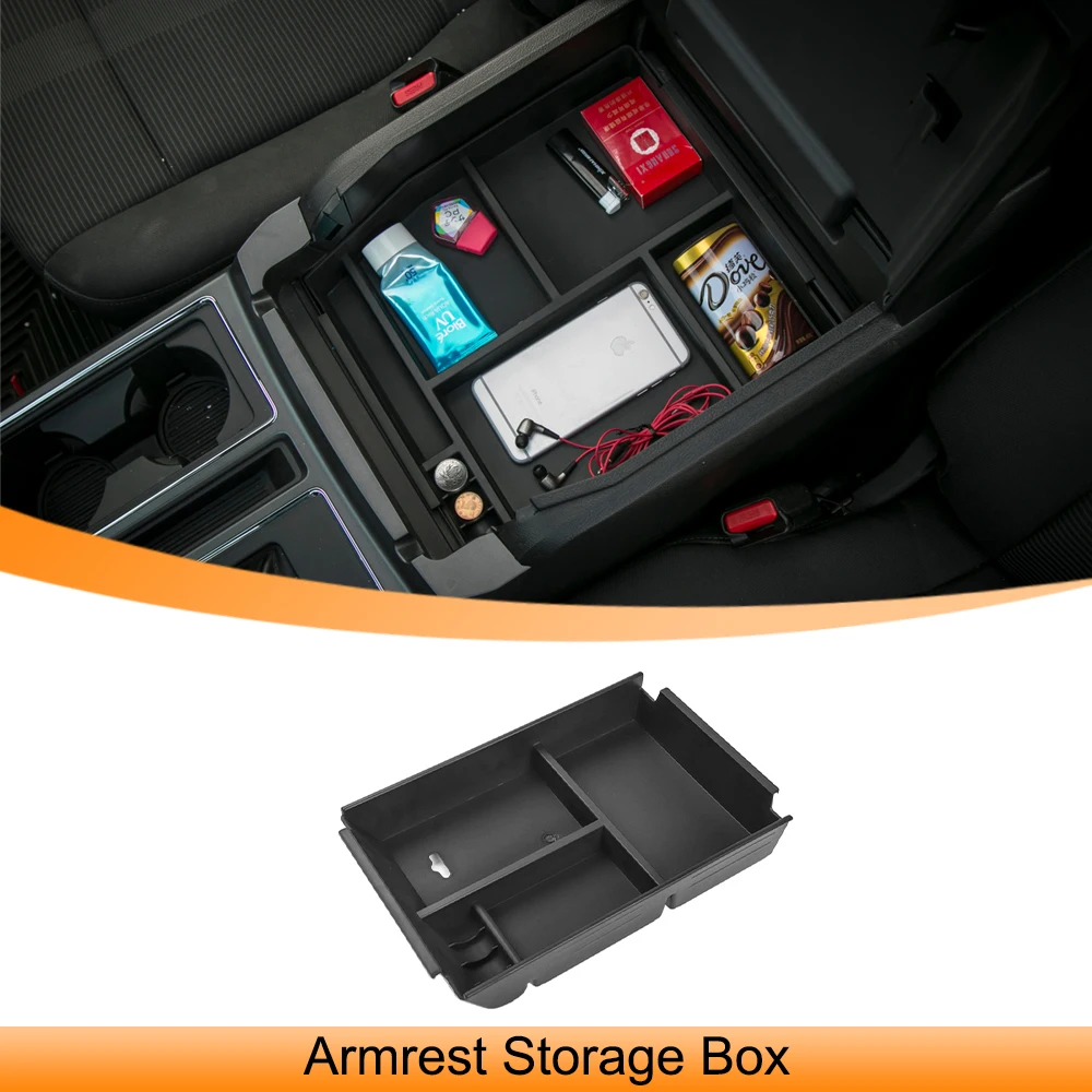 Center Console Armrest Storage Box Organizer Tray for Ford Raptor F150 2011-2014 (not fit XL / XLT ) Car Interior Accessories