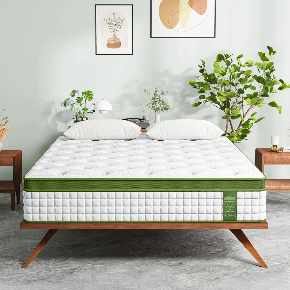 Ybrid Mattress Queen Size  with Gel Memory Foam and Pocket Springs, Medium Firm Mattress, Pressure Relief & Motion Isolation