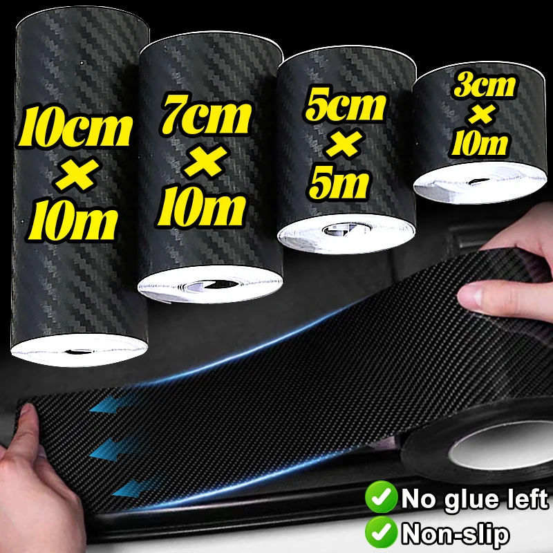 Taśma samochodowa z włókna węglowego Naklejka DIY Pasek do wklejania Automatyczny próg drzwi Lusterko boczne Naklejki przeciw zarysowaniom Wodoodporna folia ochronna