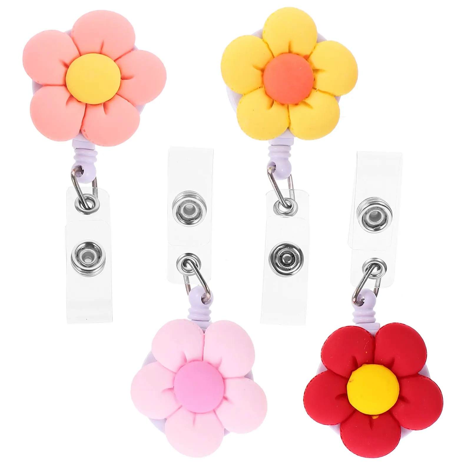 4 قطعة أصحاب شارة قابل للسحب للممرضة طبيب بطاقة الهوية اسم العلامة كليب الموظف شارة بكرة بطاقات متعددة الوظائف ملحق #6