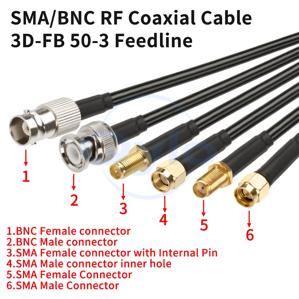 

RF Coaxial Cable SMA to BNC Male to Female 50-3 Extension Cable BNC/SMA to Radio Adapter Cable (1 pcs)