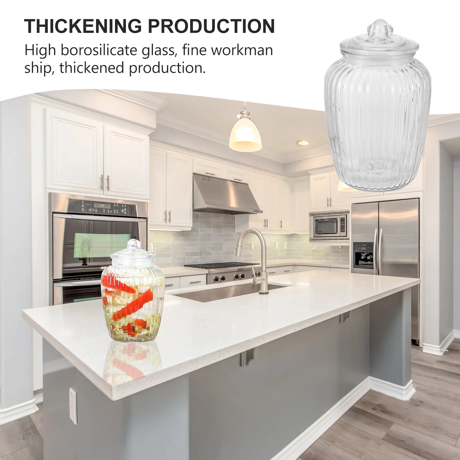 

1Pcs High Borosilicate Glass Storage Container Transparent Airtight Sealing Jar for Dry Foods Rice Beans Snacks Tea Leaves