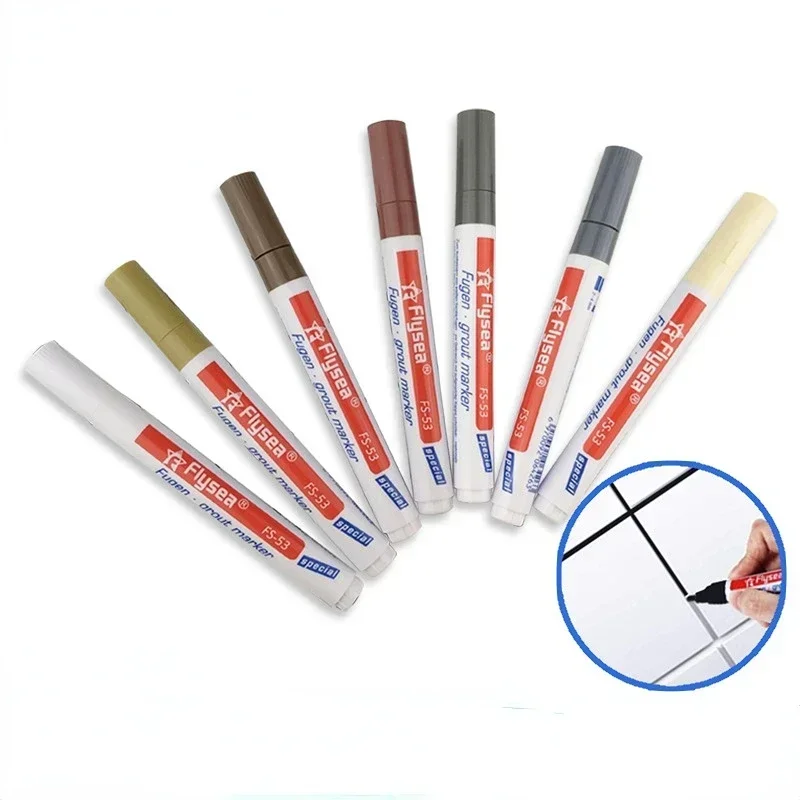 Waterproof White Wall Tile Marker Pen Grout Restorer Gap Repair for Bathroom Floor Toilet Tank Seam Paint Filling Repair Tools