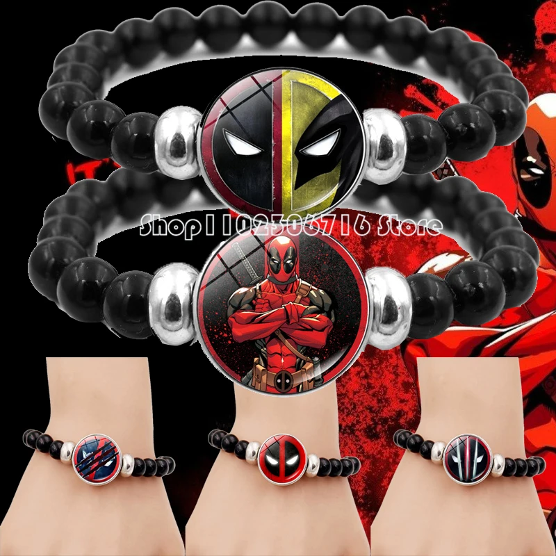 

Disney Deadpool Wolverine Beaded Bracelet Animated Character Cartoon Hero Logo Fashion Jewelry Accessories Jewelry Bracelet Gift