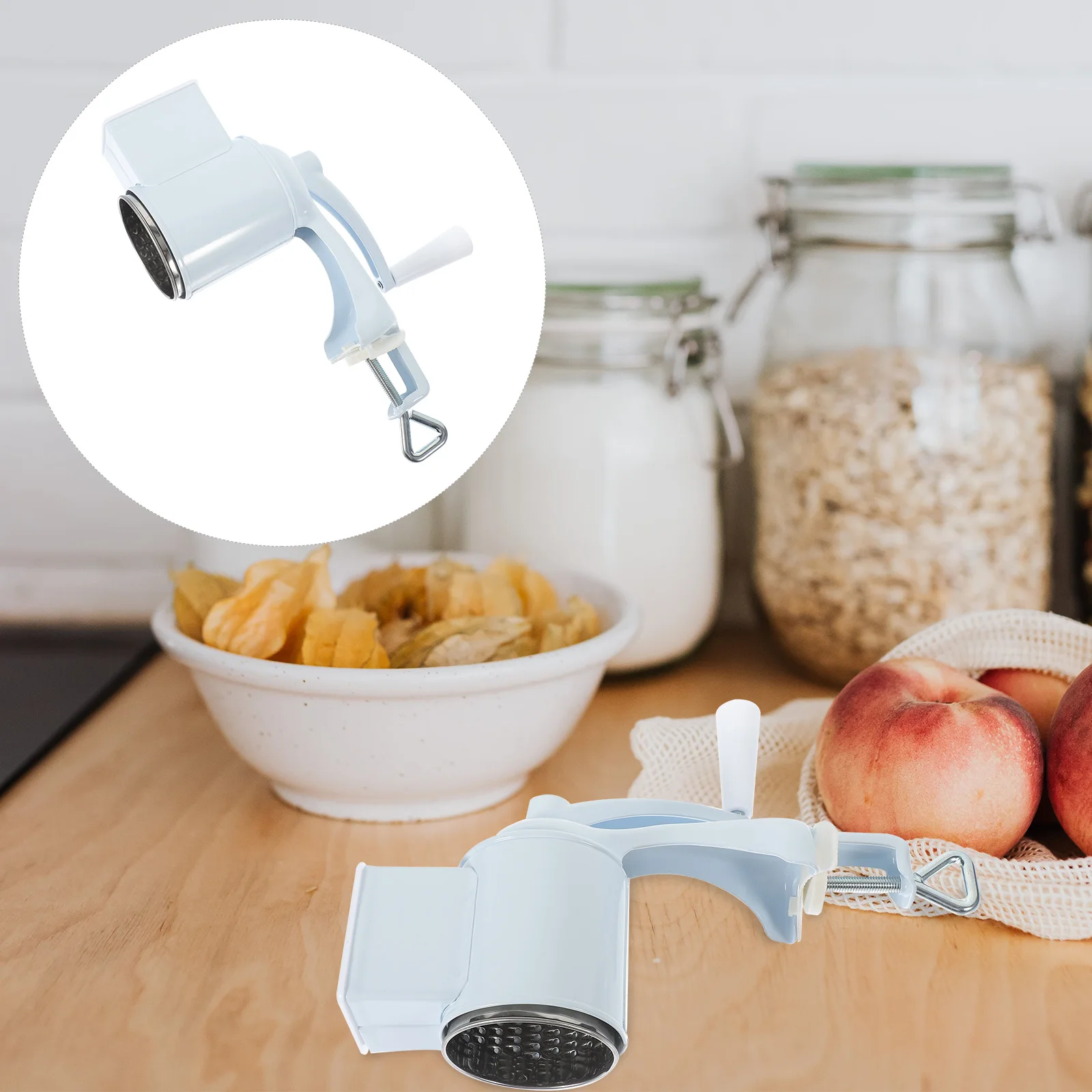 

Nut Grinder Cheese Grater Stainless Steel Multifunctional Kitchen Vertical H Crank Shredder Tool Easy Clean