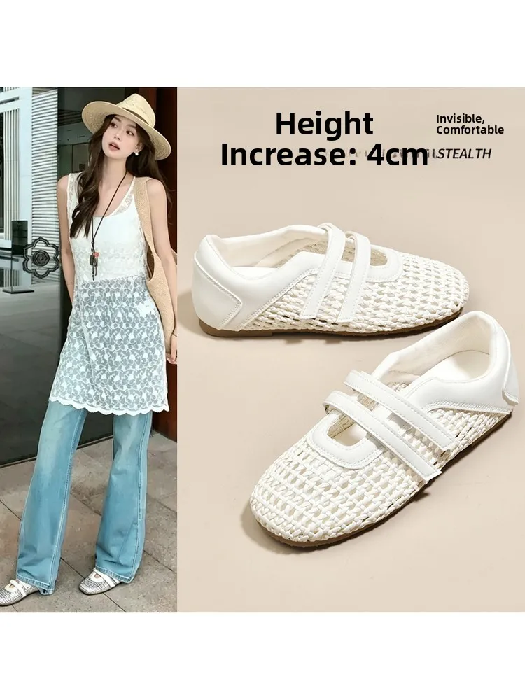 elevated-mary-janes-women's-shoes-flat-bottom-hollow-out-slip-on-breathable-mesh-spring-summer-fashion-single-shoes