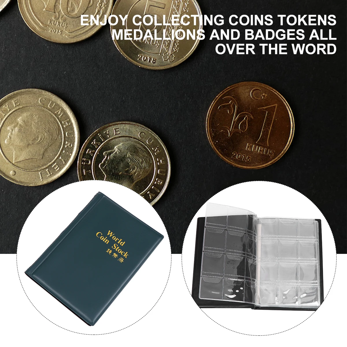 Coin Book Collecting Organizer Coins Collection Album Storage Stock Holder Collector