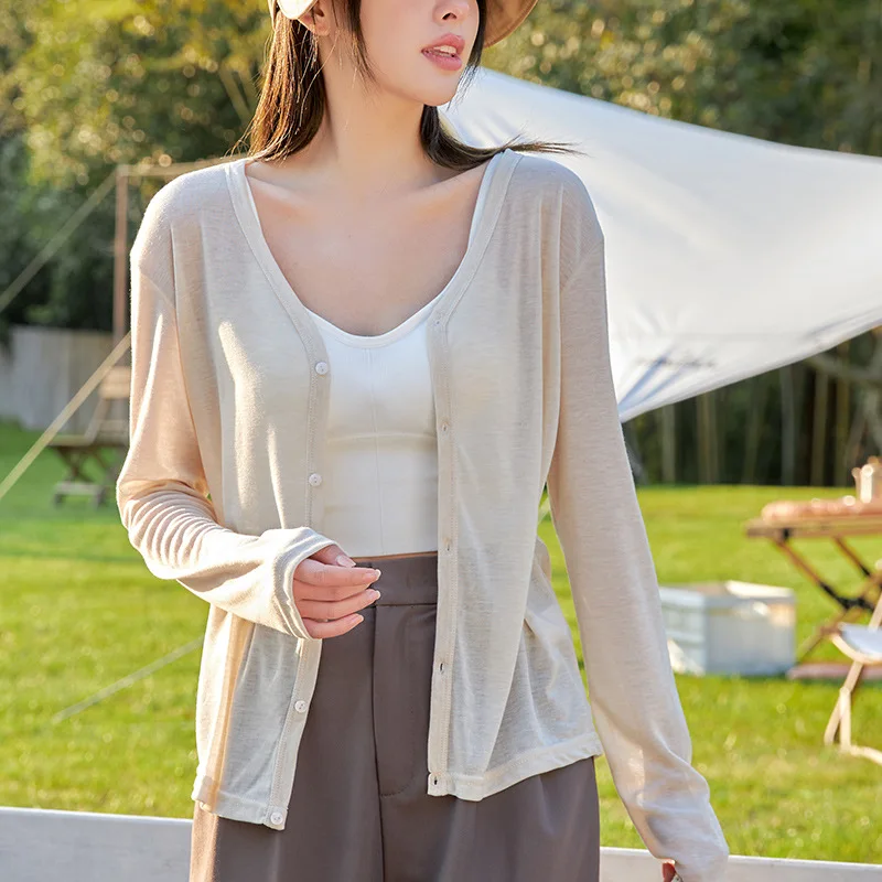 Sun-proof Jackets for Women Simple Prevalent Slim Smooth Summer Button Skin-friendly Korean Style Classical New Arrival Daily