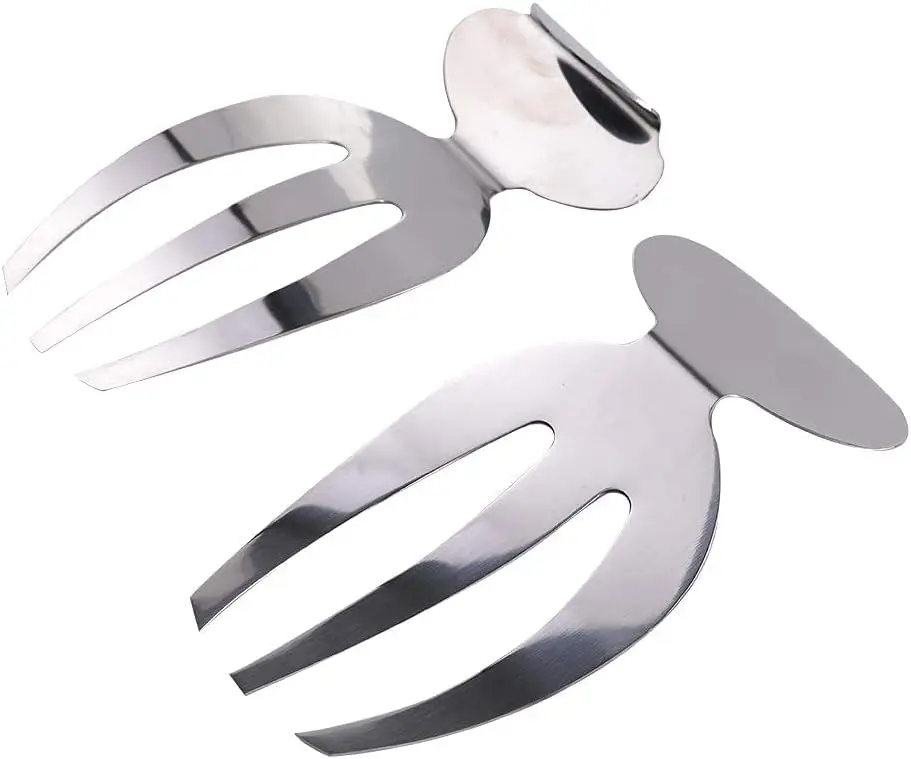 2 Salad Hands stainless Steel Salad Servers Kitchen Helper Pasta Servers