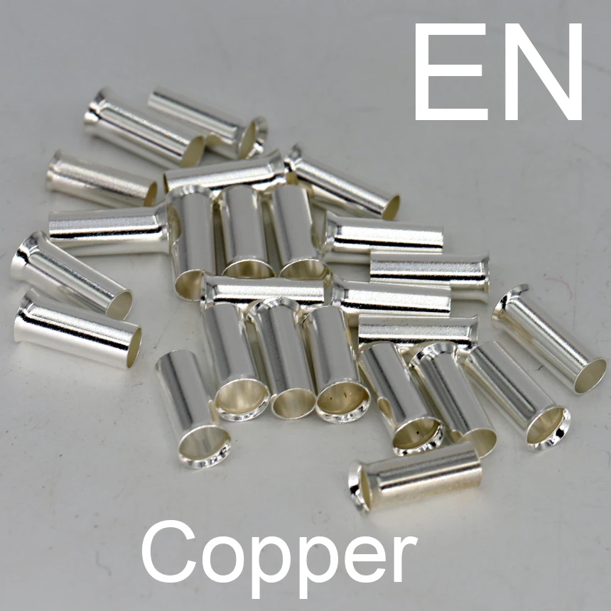 EN Copper Electrical Wire Non-Insulated Naked Sleeve Tubular Crimpare Connectors Tube Cord End Ferrules Cable Lug Crimp Terminal