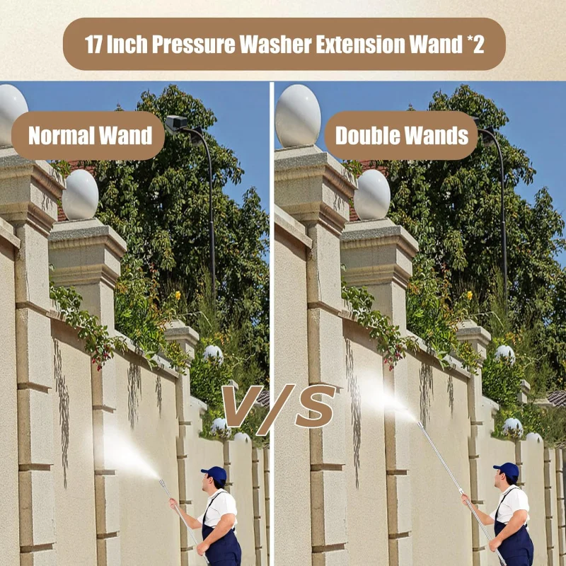 Pressure Washer Extension Wand, 17 Inch Stainless Steel Power Washer Lance, 1/4 Inch Quick Connect, 2