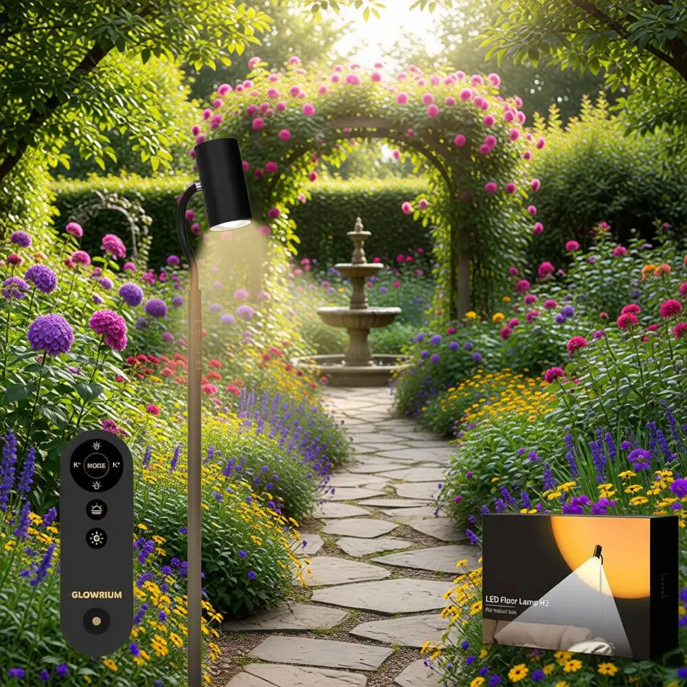 

Напольная лампа для чтения, 68-дюймовая напольная лампа для гостиной с функцией чтения и создания атмосферы, двойная светодиодная лампа 17 Вт с плавной регулировкой яркости и пультом ДУ