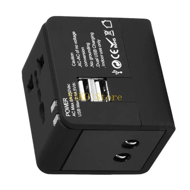 K32C Globals Converters Power พร้อมพอร์ตการชาร์จ USB สองครั้งอะแดปเตอร์เดินทางแบบกะทัดรัด