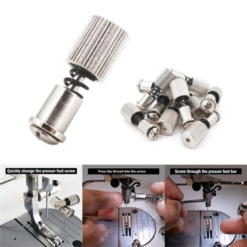 1-4PC Sewing Machine Universal Flat Presser Foot Quickly Change Screw Clamp Spring Easy Holder Industrial Sewing Machine Supply