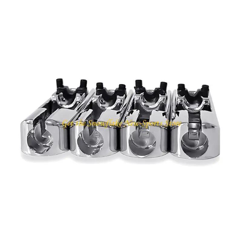 4 PCS Split Design Electric Bass Bridge Saddle Zinc Alloy Separate Electric Bass Guitar Bridge Easy Installation