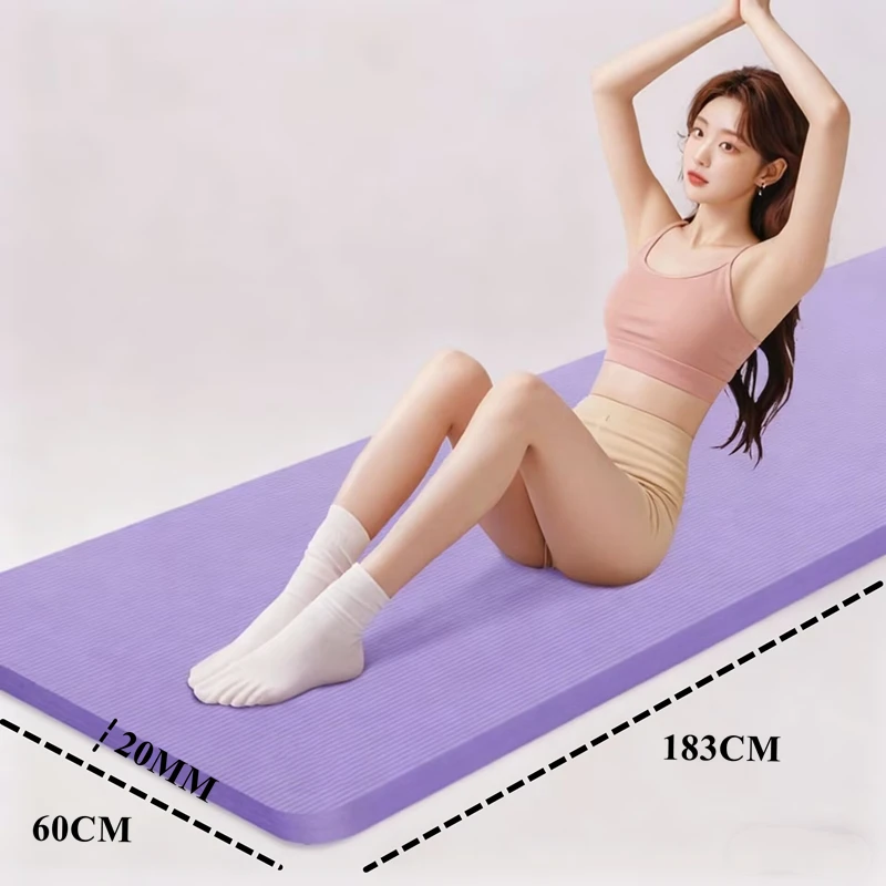 اليوغا الحصير 183x60 سنتيمتر سميكة بواسطة 20 مللي متر المضادة للانزلاق الرياضة اللياقة البدنية حصيرة بطانية لممارسة اليوغا وبيلاتيس بساط جمباز اللياقة البدنية #2