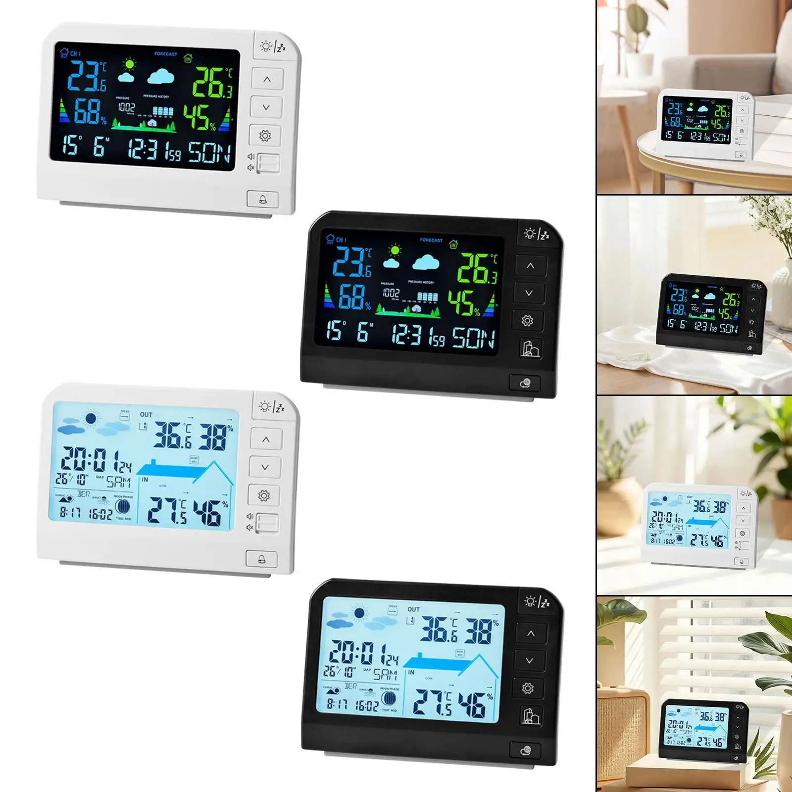

Практичная портативная метеостанция с ЖК-экраном, измеритель температуры и влажности для дома и студии (для использования внутри и вне помещений)