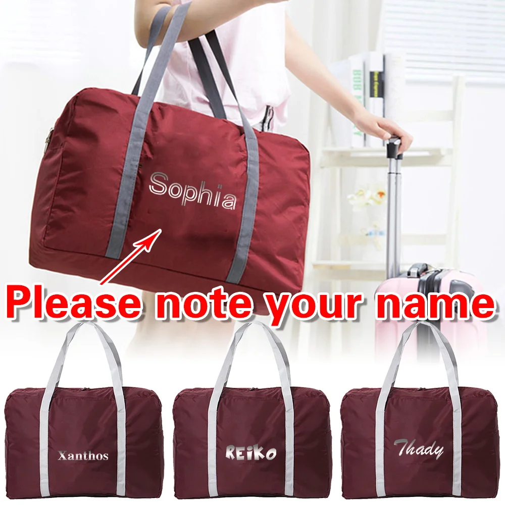 

Персонализированная дорожная сумка с индивидуальным именем, легкие многоразовые вещевые сумки, вместительный вместительный органайзер для одежды