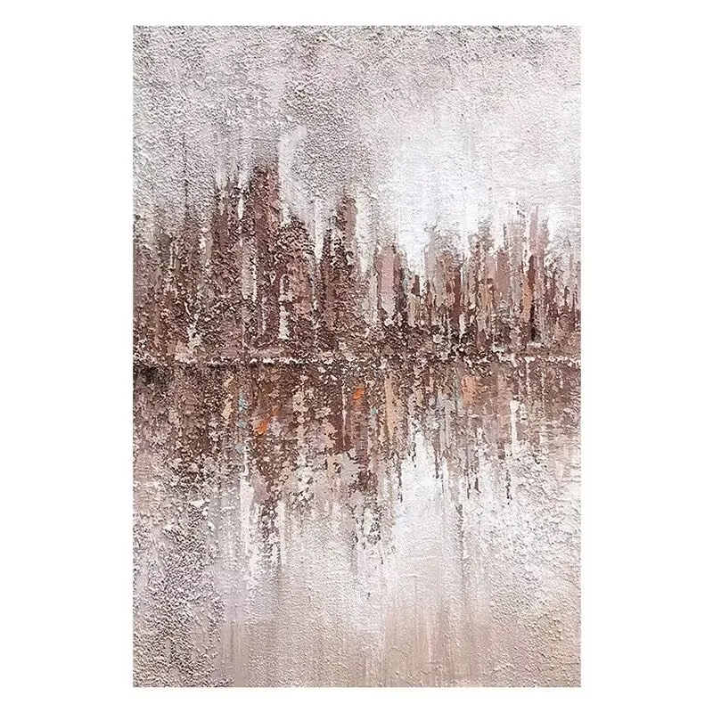 Nordic Abstract Art Architectural Inverted Image Acrylic Texture Hanging Painting,Hand Drawn Oil Painting On Canvas,Hotel Murals