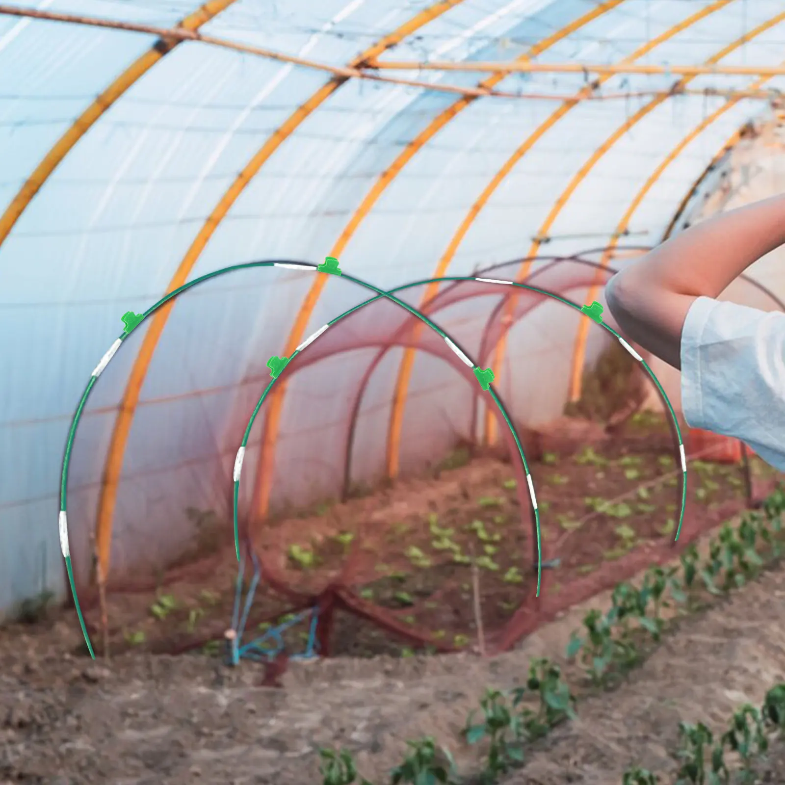 Greenhouse Hoops DIY Grow Tunnel Fiberglass Garden Hoops Kit Support Frame for Raised Bed Garden Netting Plant Row Cover