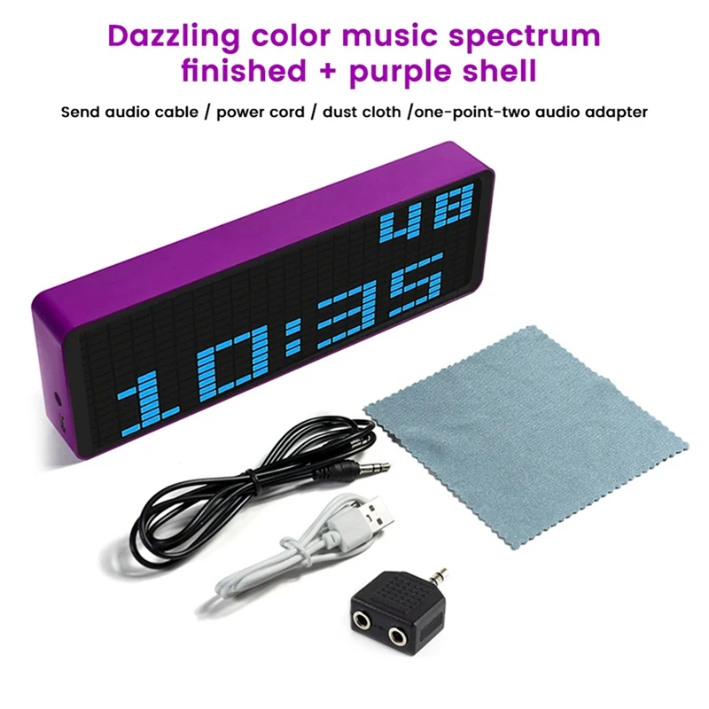 LED Music Spectrum Display RGB Light Colorful Spectrum Pickup Atmosphere Lamp Voice Control Level Indicator