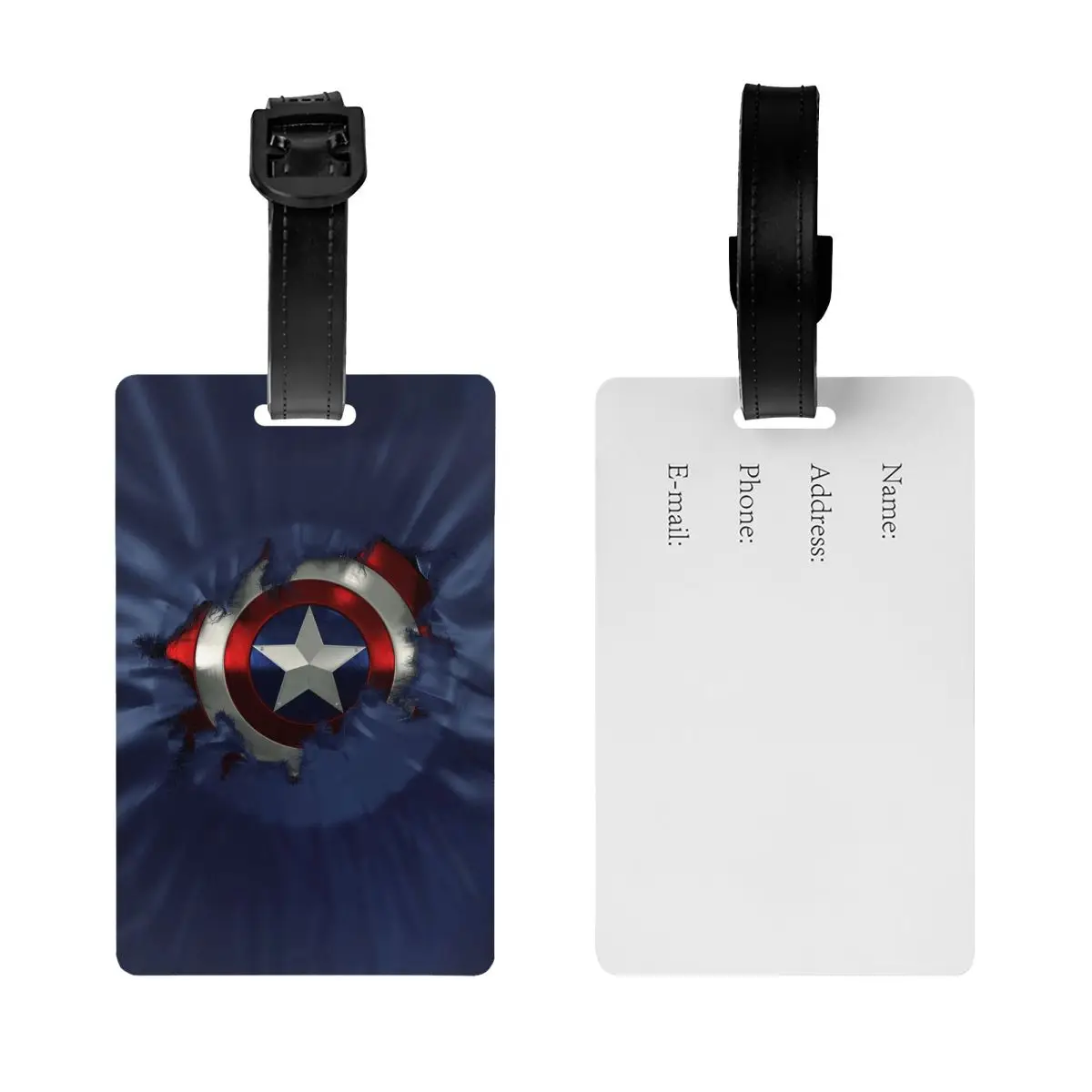 Custom Captain America Luggage Tag Privacy Protection Baggage Tags Travel Bag Labels Suitcase