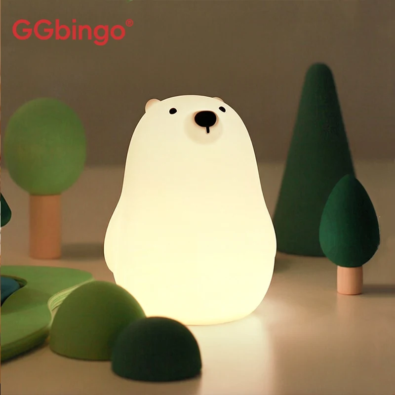 

Силиконовый ночник GGbingo с USB-подзарядкой, RGB LED подсветкой в виде животных для декора детской спальни