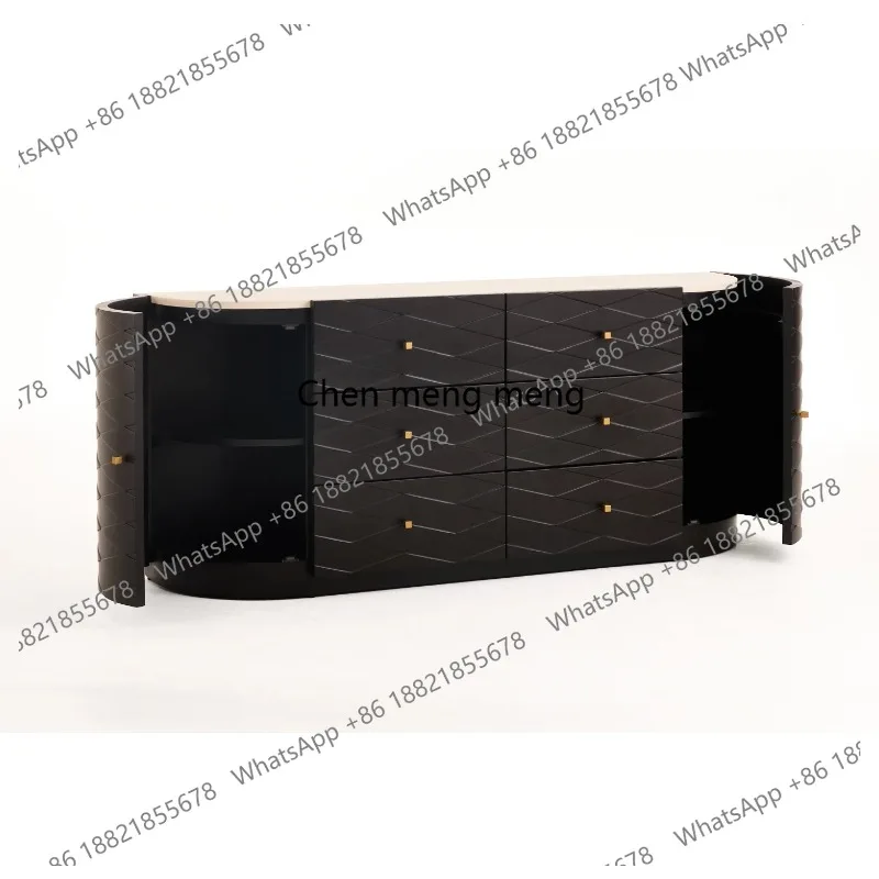 

Minimalist Retro Nordic Furniture Collection Recycled Concrete Pine Cabinet Black Living Room Cabinet Living Room Furniture