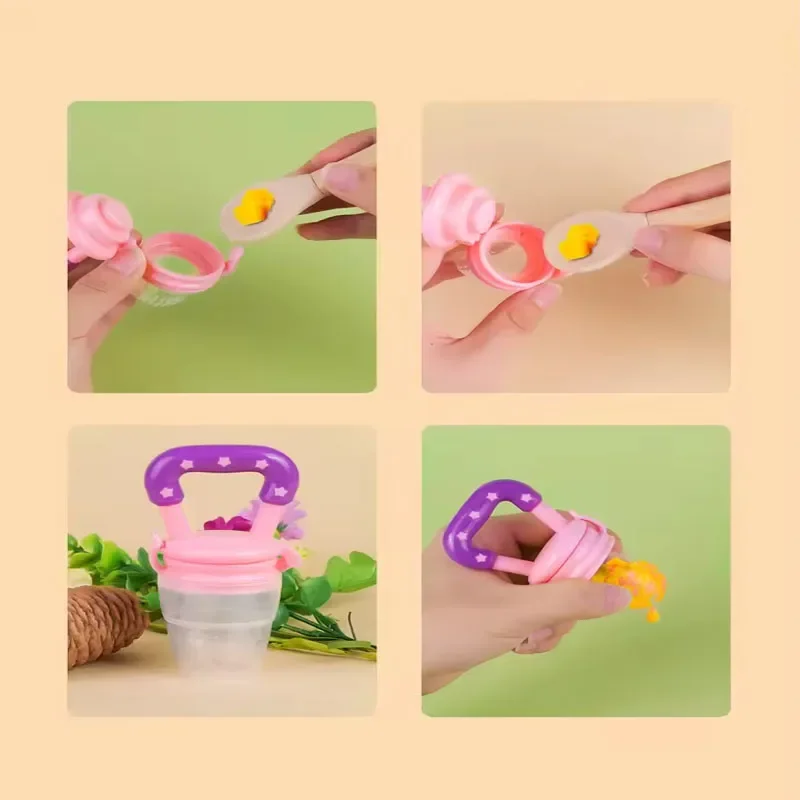 

3 PCs Baby Fruit and Vegetable Teether Food Supplement Bite Le Silicone Baby Feeding Tableware