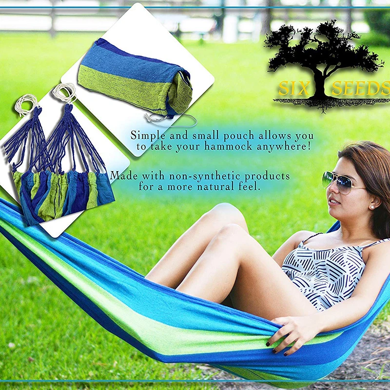 Camping Hammock For Single  Portable Garden Yard Patio Leisure Parachute Hammock Swing Travel