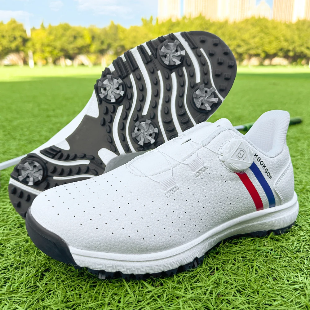 Golf Shoes Men White Large Size To 47# Breathable Cleats Golf Sport Shoes Teenager Training Golf Coach Sneakers