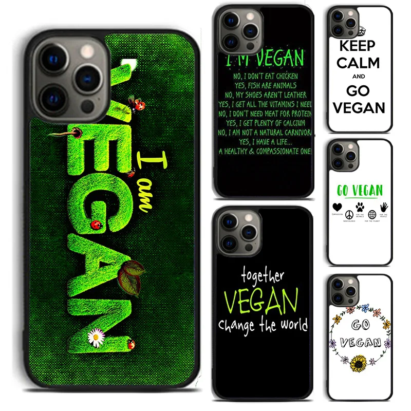 Vegan Vegetarian QuotePhone Case For For iPhone 16 15 11 12 13 14 Pro Max XS XR Plus coque