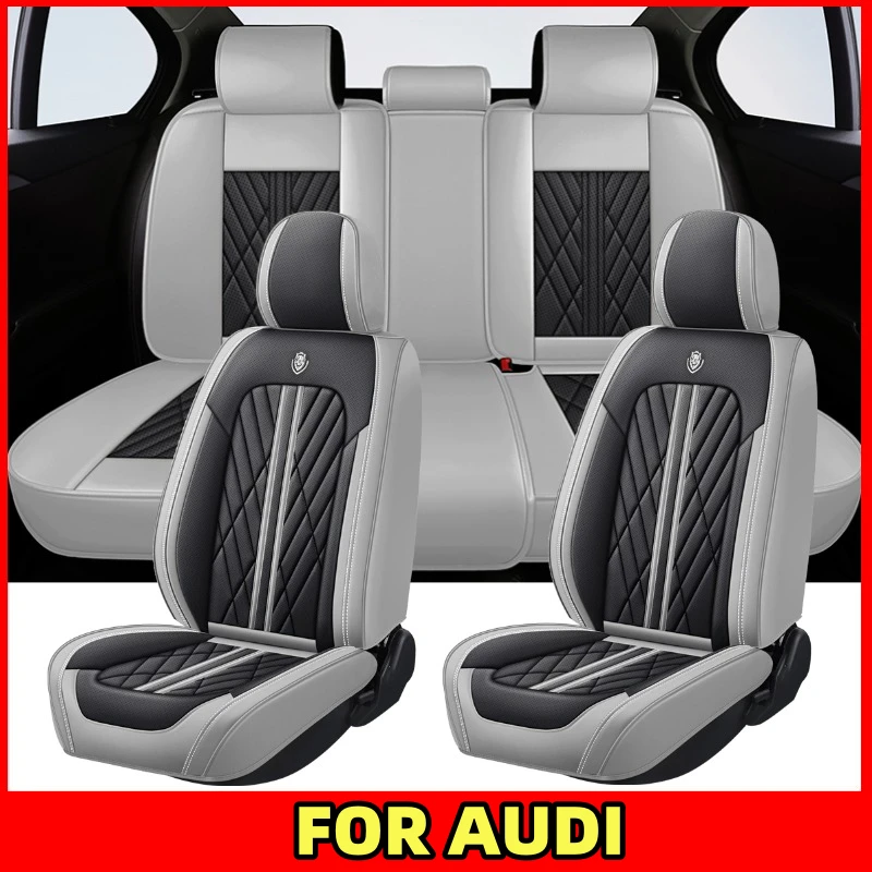 

FOR AUDI Q3 A5 A6 Car seat cover high-end PU leather soft full wrap waterproof wear-resistant seat cover full set of 5 seat