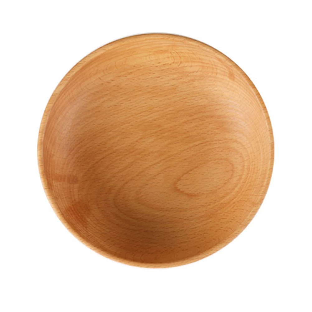 

1pc Soup Bowl Large Size Smooth Edge Japanese Style Wooden Salad Rice Serving Bowls Kitchen Dining Set