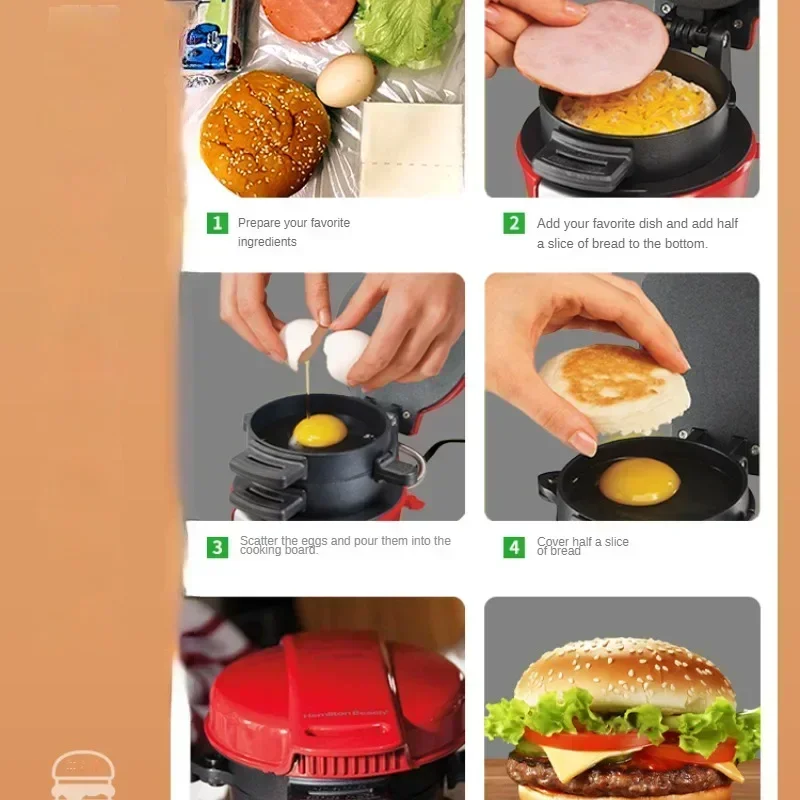 Hamburger Maker Household Small Breakfast Machine Multi-Function Light Food Machine Bread Sandwich Machine Waffle