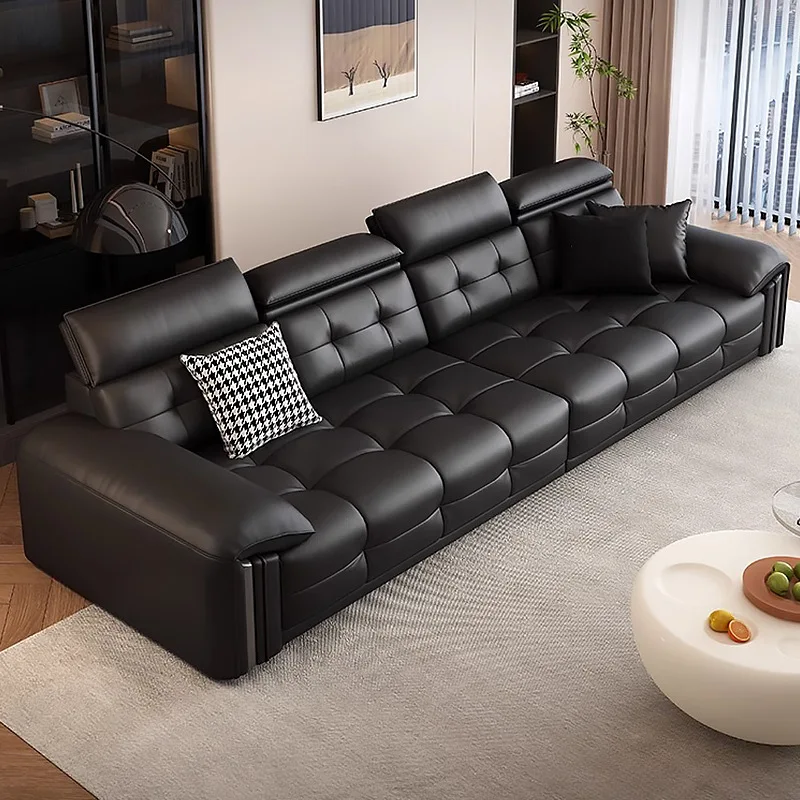 Modern simple electric multi-functional real first-layer cowhide sofa combination