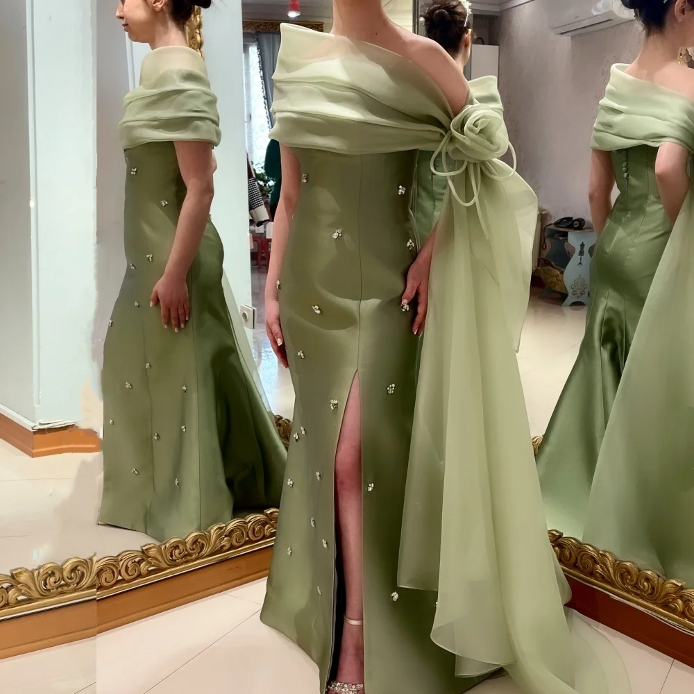 

Customized Glitter Rhinestone Off-the-shoulder Shawl Trumpet Long Dresses Formal Evening Dress Bespoke Occasion Elegant Party