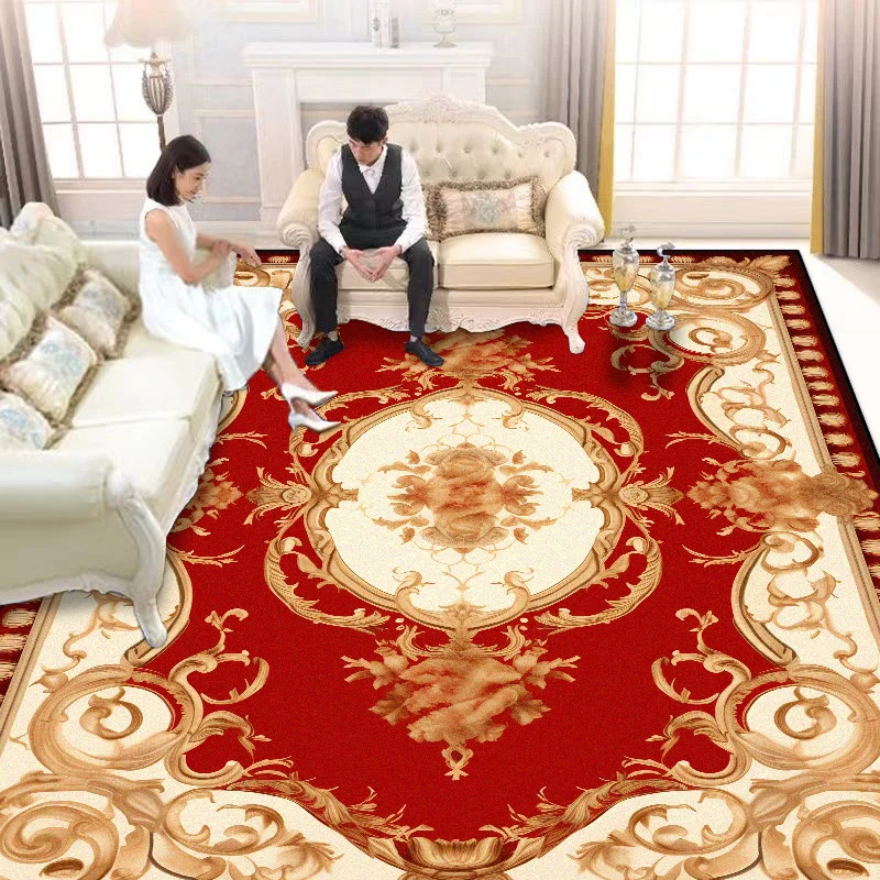 

Большие ковры для гостиной в европейском стиле, красное украшение, моющийся ковер для дома, зала, 200x300 см, пушистый мягкий напольный коврик для спальни