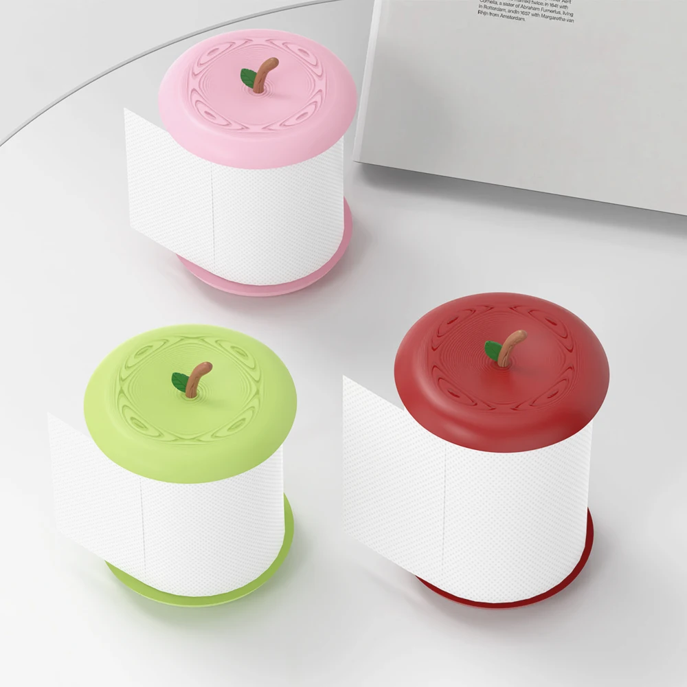 Apple-shaped tissue holder, a furniture decoration and daily necessity. Made of durable plastic that is not easy to break.