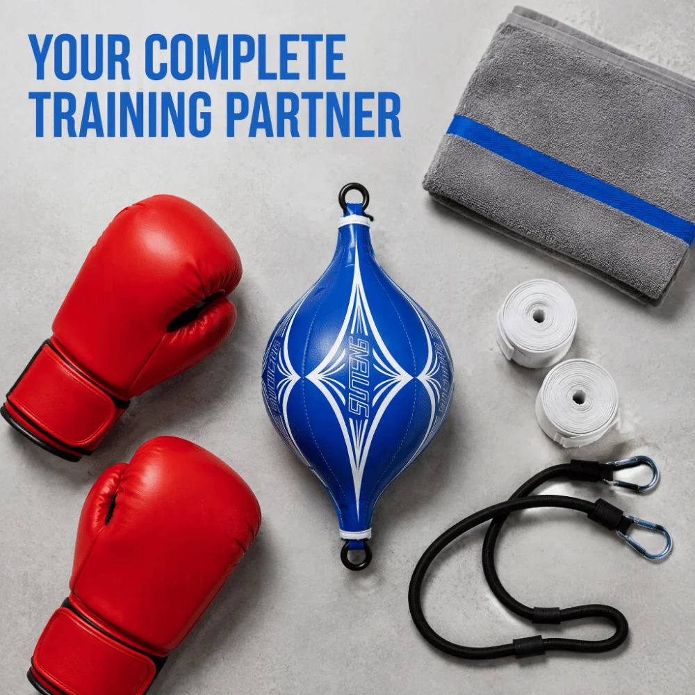 PU Material Boxing Speed Ball Rhombus Texture Double End Design Double End Boxing Bag Red Ball with White Rhombus Texture