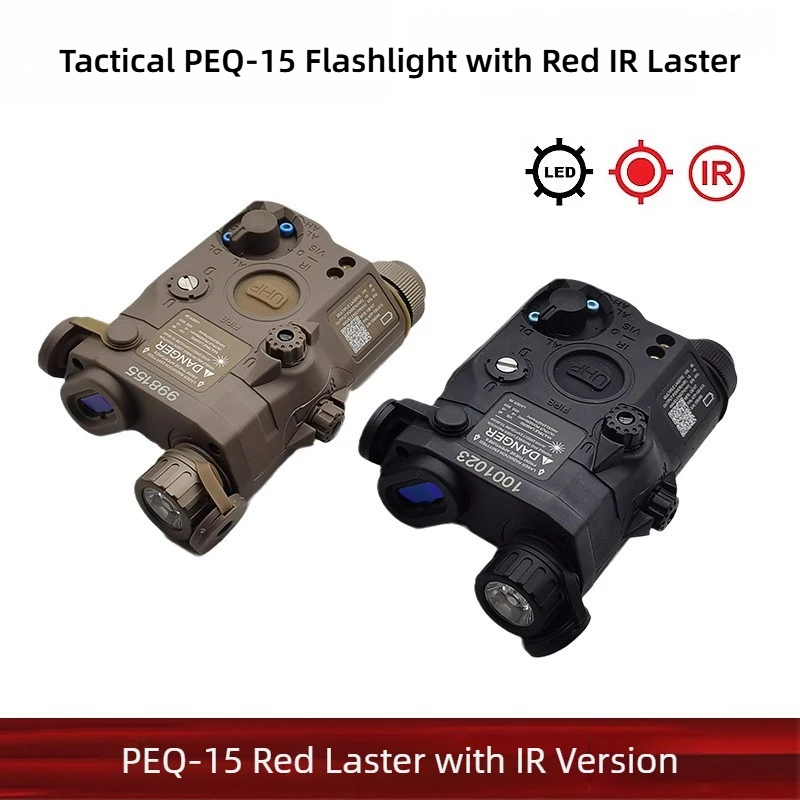 

Tactical IR/Red Laser Pointer, PEQ15 PEQ-15 Support Laster Calibration Strobe Flashlight Support 20mm Rail for Hunting Airsoft