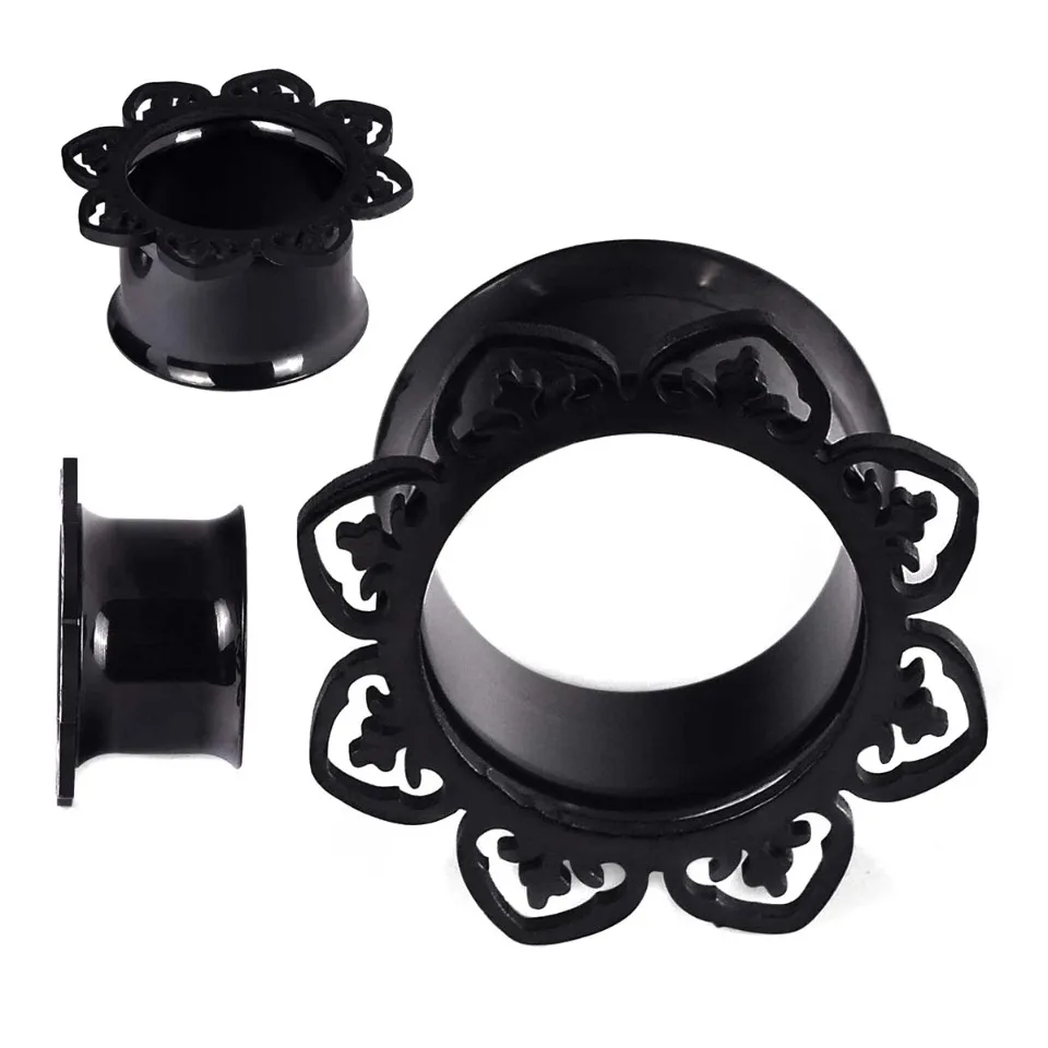 2-teiliges Edelstahl Punk Mode Hohl-Ohrtunnel-Set, Dilatator Piercing Schmuck 0g-5/8 Zoll – Detail 3