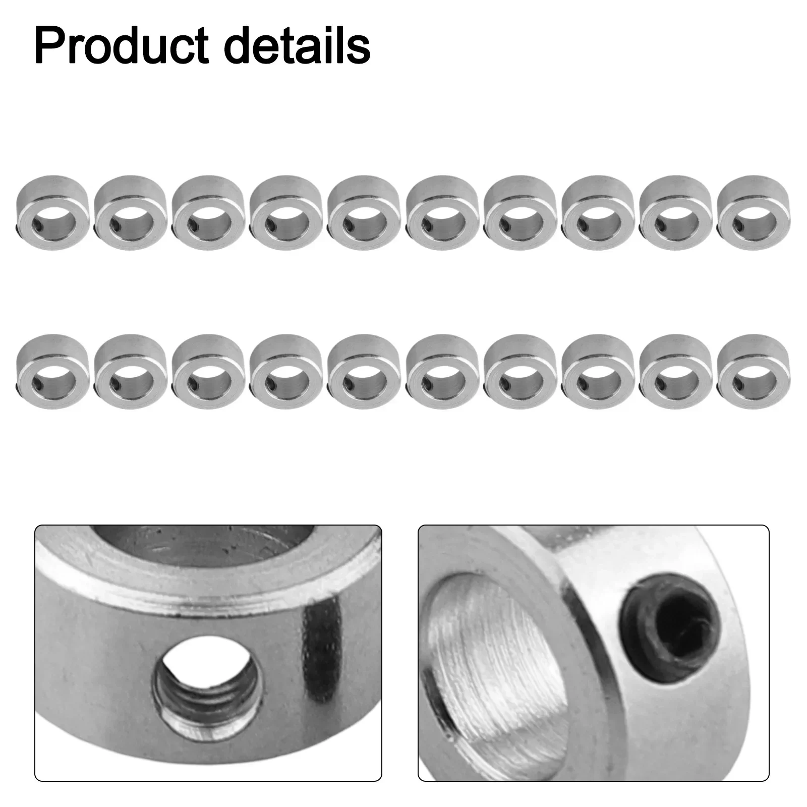 

20 шт. стопорный воротник вала 8 мм, винтовое стопорное кольцо, гайки из углеродистой стали 70x50x20 мм, серебряные запасные части для аксессуаров для 3D-принтеров
