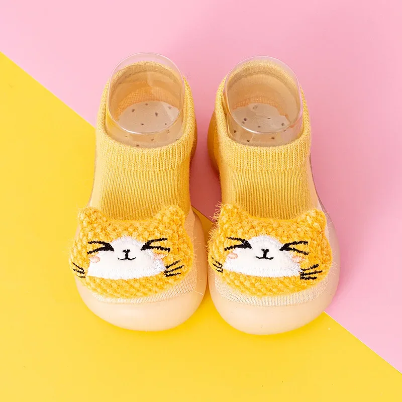 أحذية جوارب للأطفال ثلاثية الأبعاد على شكل حيوانات ، أحذية أرضية داخلية سميكة مانعة للإنزلاق ، للربيع والخريف